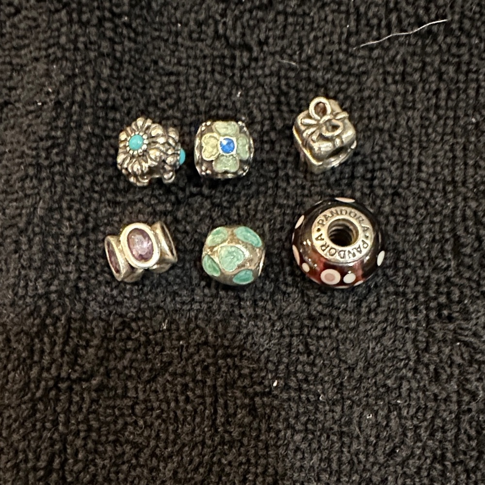 Pandora Silver and Turquoise Charm Collection